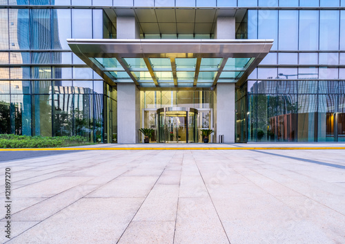 Slika na platnu empty brick road nearby office building,china.