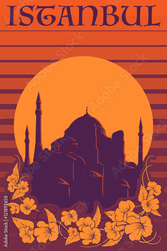 Hagia Sophia vintage poster orange stripes