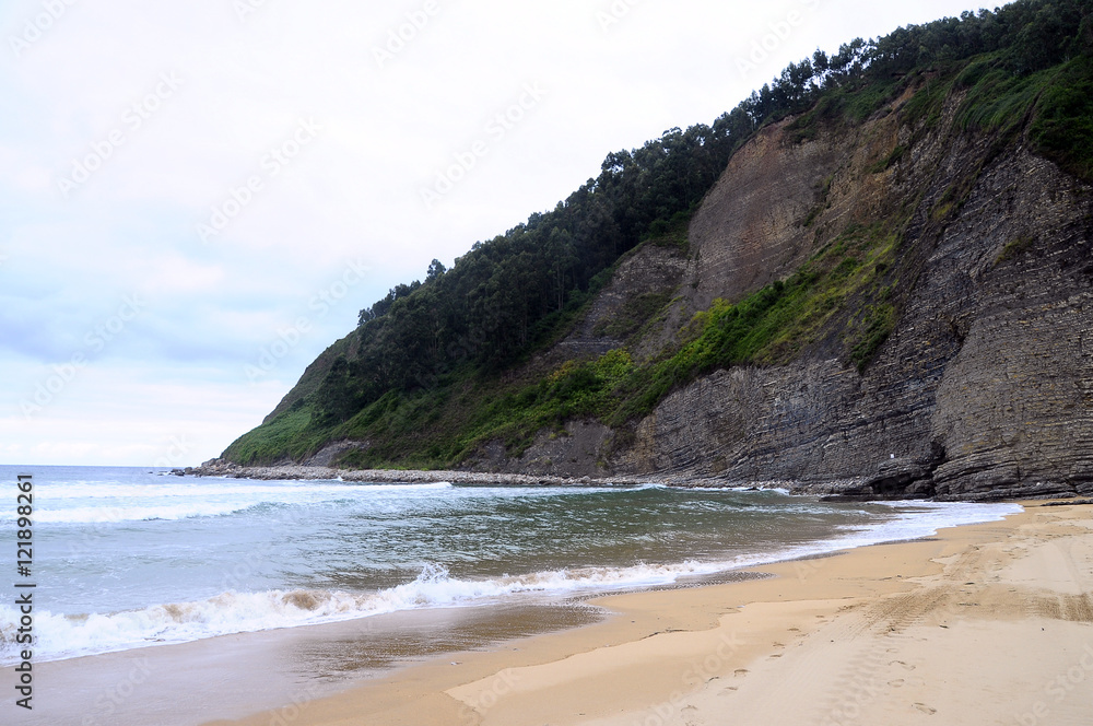 Beach of Villaviciosa in Spain Beach of Villaviciosa in Spain