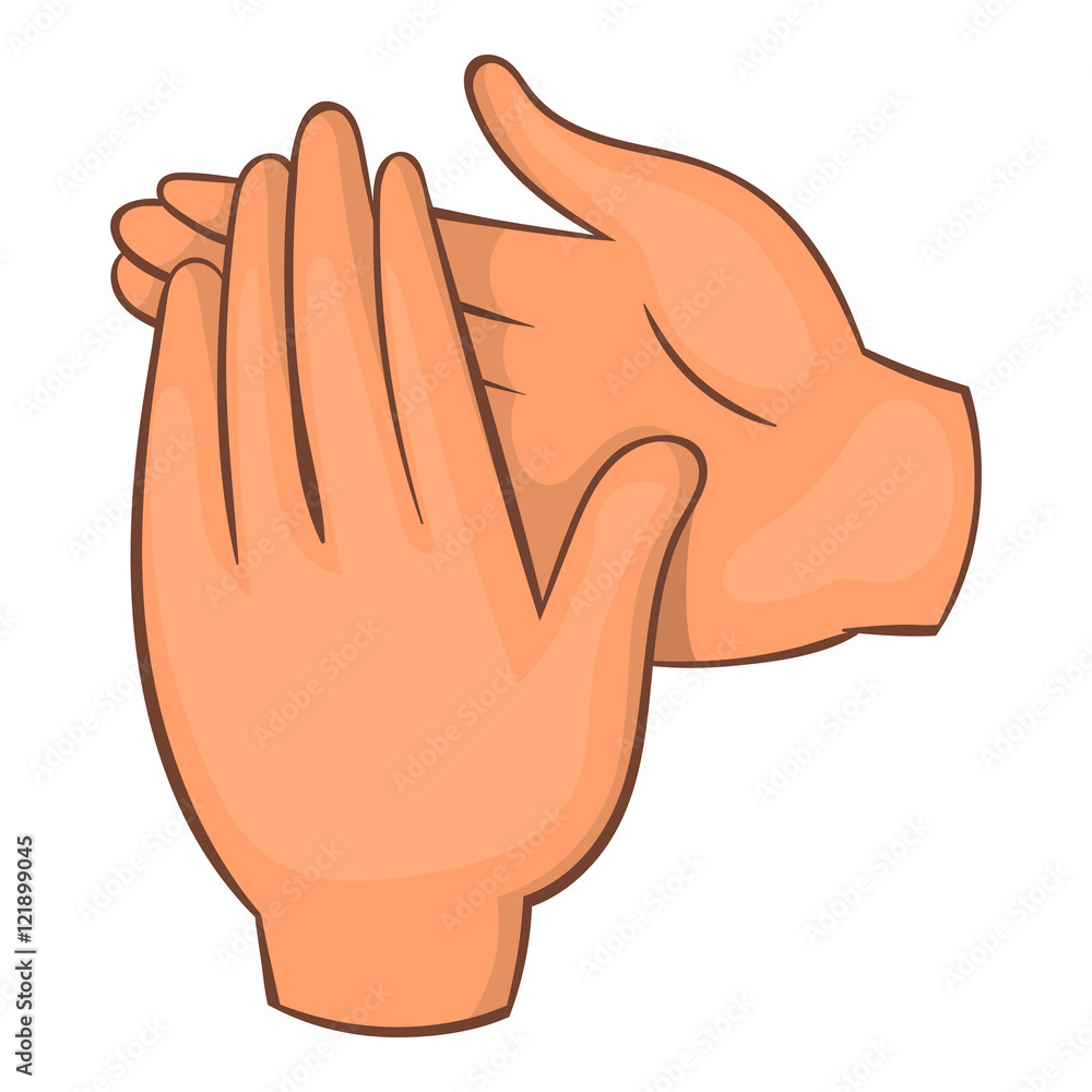 Applause icon in cartoon style isolated on white background. Delight symbol vector illustration Applause icon in cartoon style isolated on white background. Delight symbol vector illustration