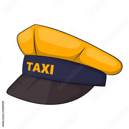 Cap taxi driver icon in cartoon style isolated on white background. Profession symbol vector illustration
