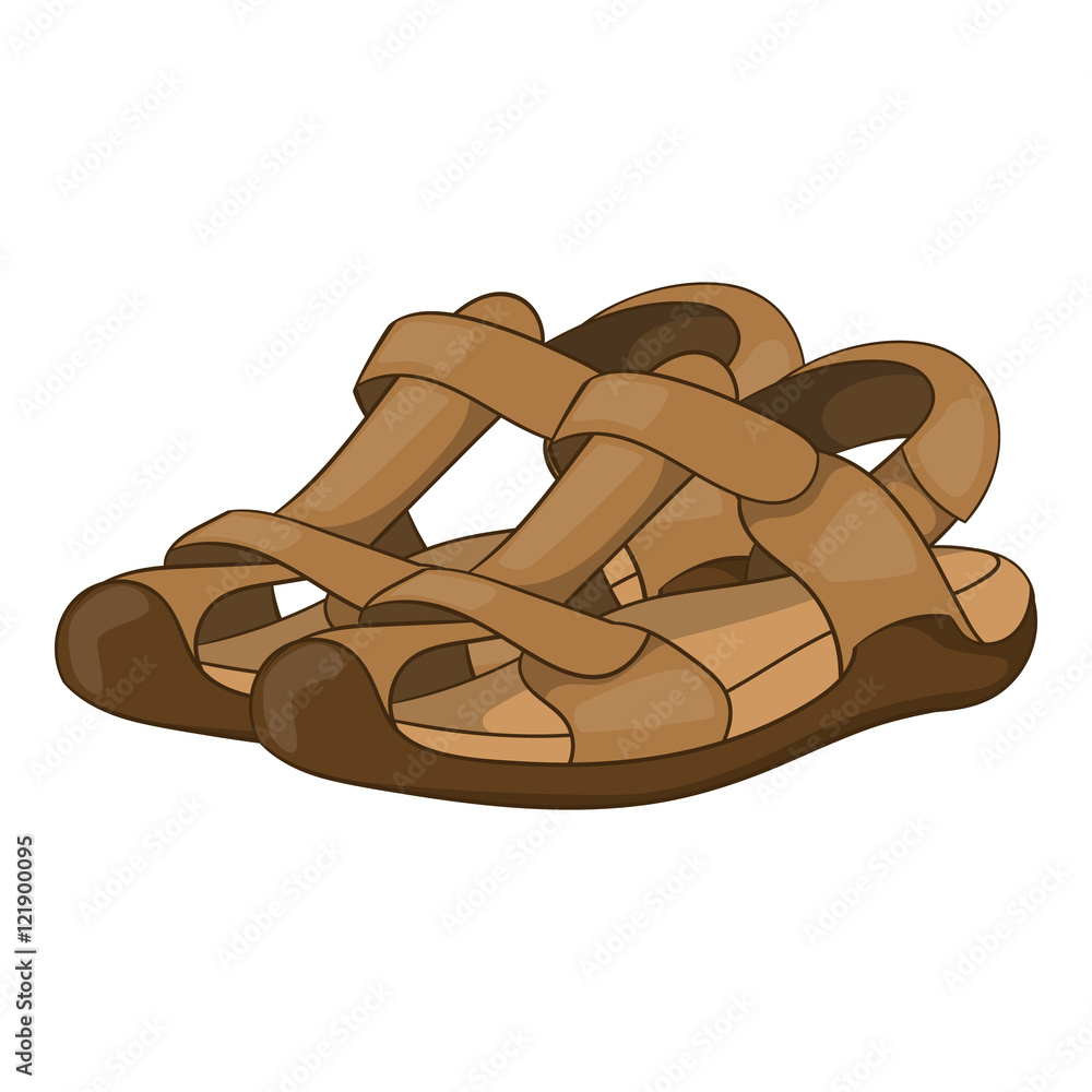 Sandals icon in cartoon style isolated on white background. Wear symbol