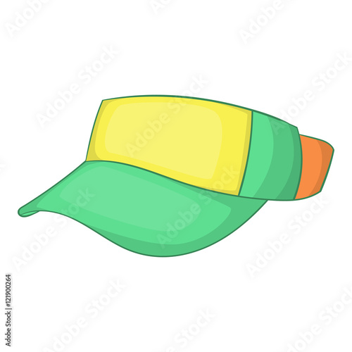 Cap without top icon in cartoon style isolated on white background. Summer and heat symbol vector illustration