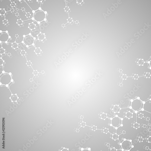 Structure molecule and communication Dna  atom  neurons. Science concept for your design. Connected lines with dots. Medical  technology  chemistry  science background. Vector illustration.