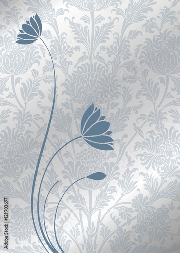 Fototapeta Naklejka Na Ścianę i Meble -  water lily, wedding card design, royal India