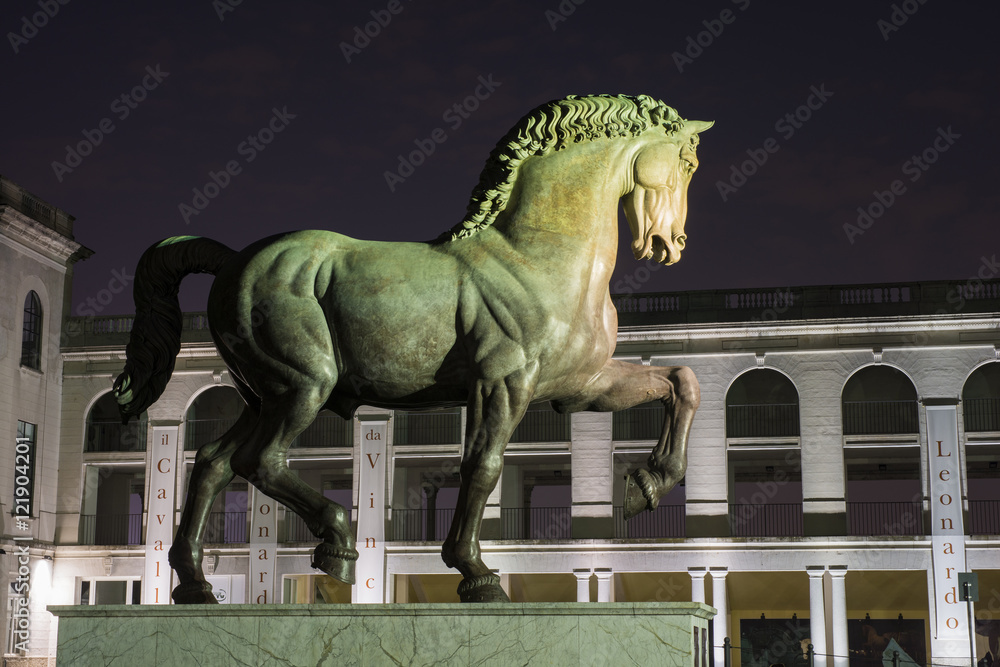 Leonardo da Vinci Horse statue in Milan, Italy. The world's largest