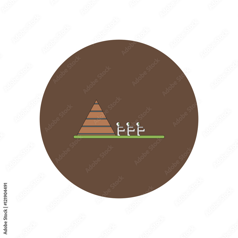 Vector illustration in flat design Halloween icon pyramid and zombie mummys Vector illustration in flat design Halloween icon pyramid and zombie mummys