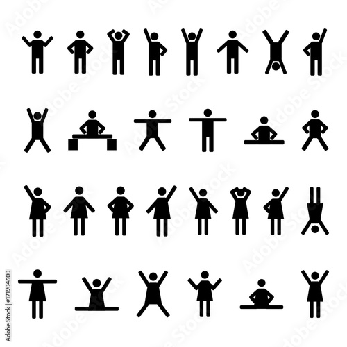 A set of stick figures, vector illustration.