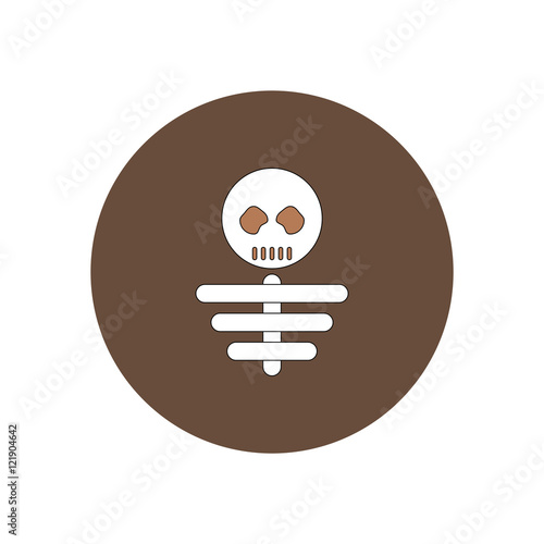 Vector illustration in flat design Halloween icon skeleton scarecrow