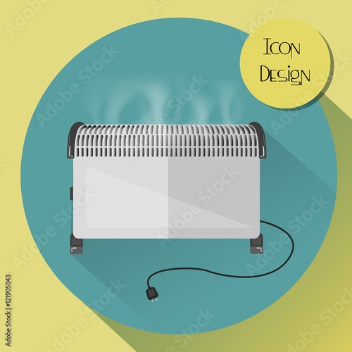 Convector electric heater. Design icons in flat style.
