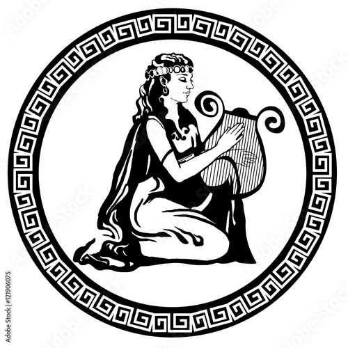 Silhuette of Greek woman
