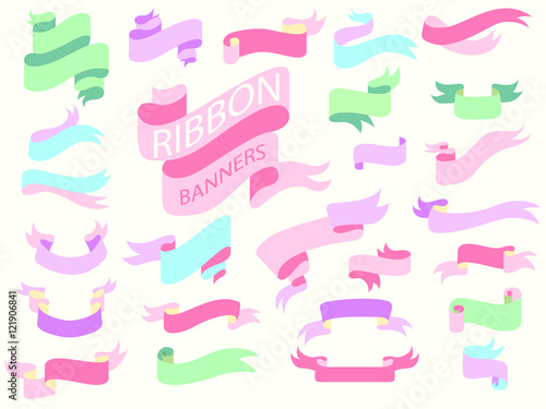  sweet pastel ribbon banner set