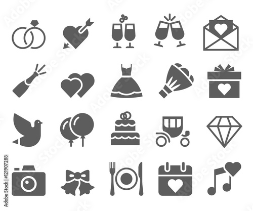 Wedding icons set