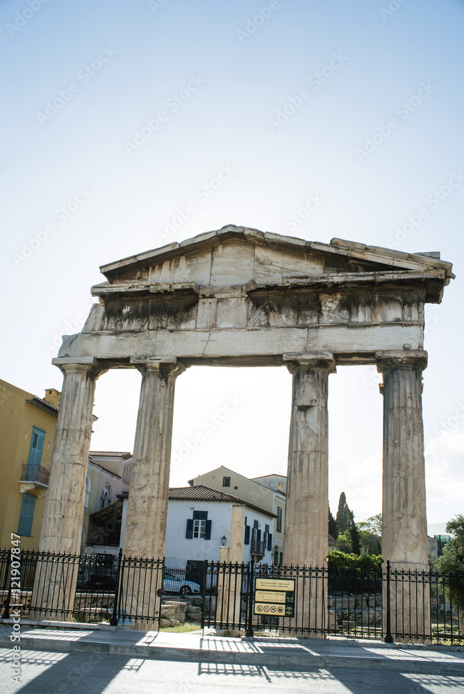 temple in the Roman Agora in Athens, Greece
