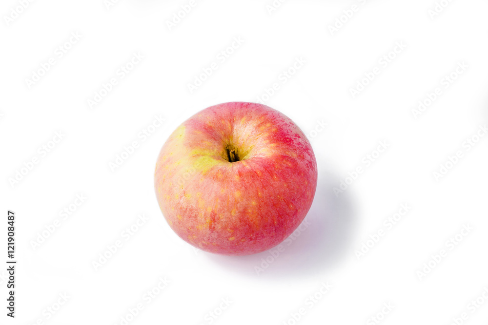 Red ripe apple on a white background