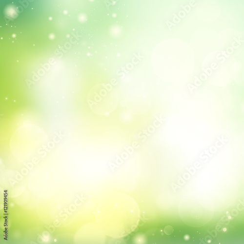 fall green and yellow garden bokeh background with sun beams © neirfy
