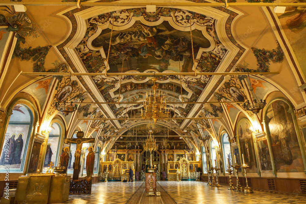 the Interior of the Refectory Church, the Trinity-Sergius Lavra, Sergiev Posad, Russia