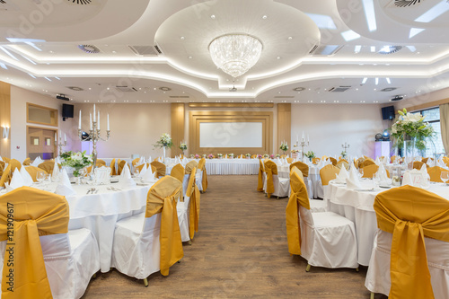 Canvas-taulu Wedding hall or other function facility set for fine dining