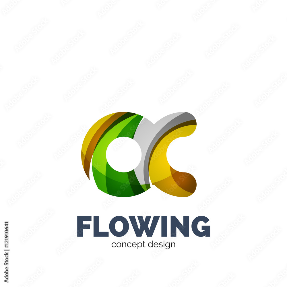 Fototapeta premium Vector set of abstract letter business logo icons