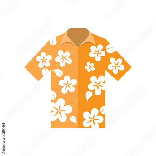 shirt hawaiian flowers vector illustration