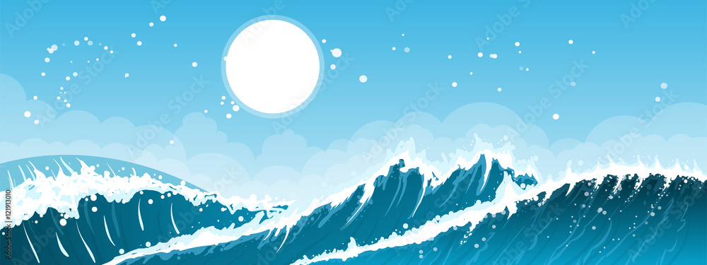 Obraz premium Burzliwy seascape tło