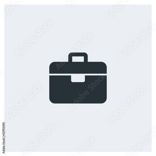 Briefcase flat icon, image jpg, vector eps, flat web, material icon, icon with grey background 