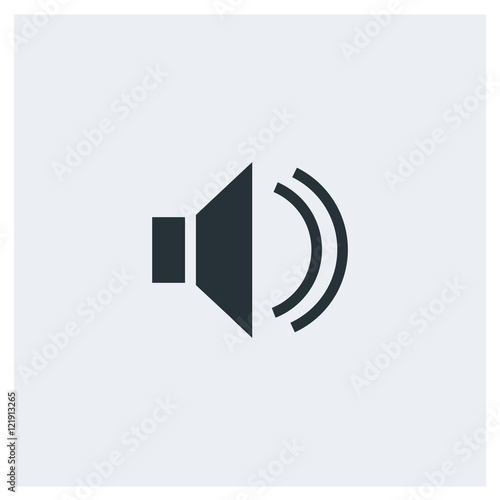 Sound flat icon, image jpg, vector eps, flat web, material icon, icon with grey background	