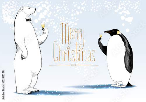 Merry Christmas vector seasonal greeting card