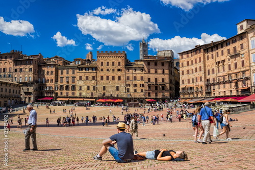 Obraz na płótnie Siena, Piazza del Campo w salonie