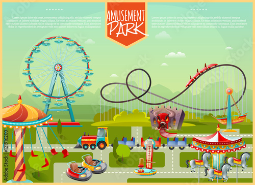 Amusement Park Vector Illustration