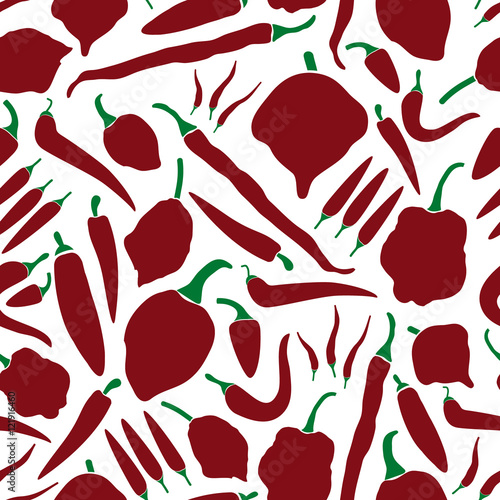 red chilli peppers types of hot chillies simple seamless pattern eps10