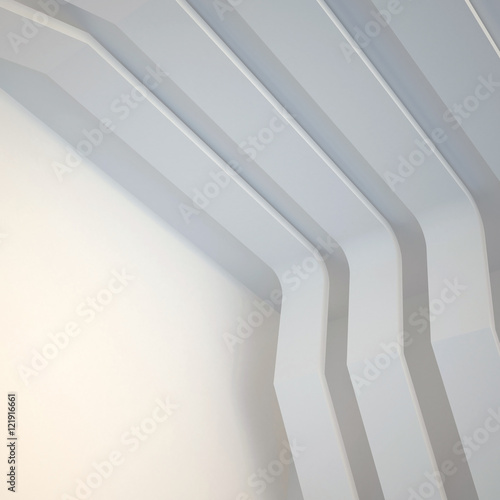 3d illustration. White Abstract three-dimensional composition based on selected lines in the form of graphs. Render. Place for an inscription.