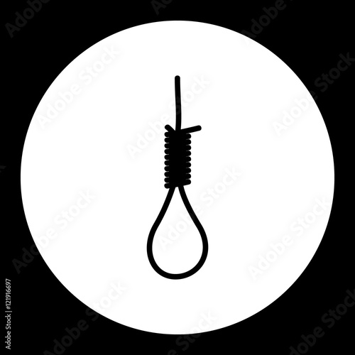 black isolated loop from rope for gallows eps10