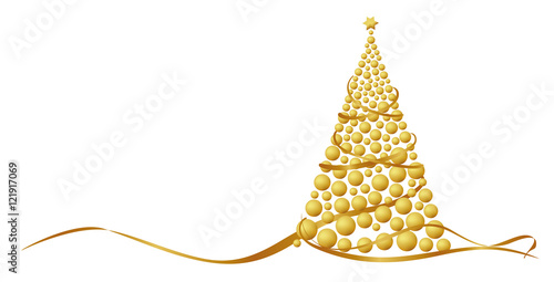Christbaum aus goldenen Kugeln