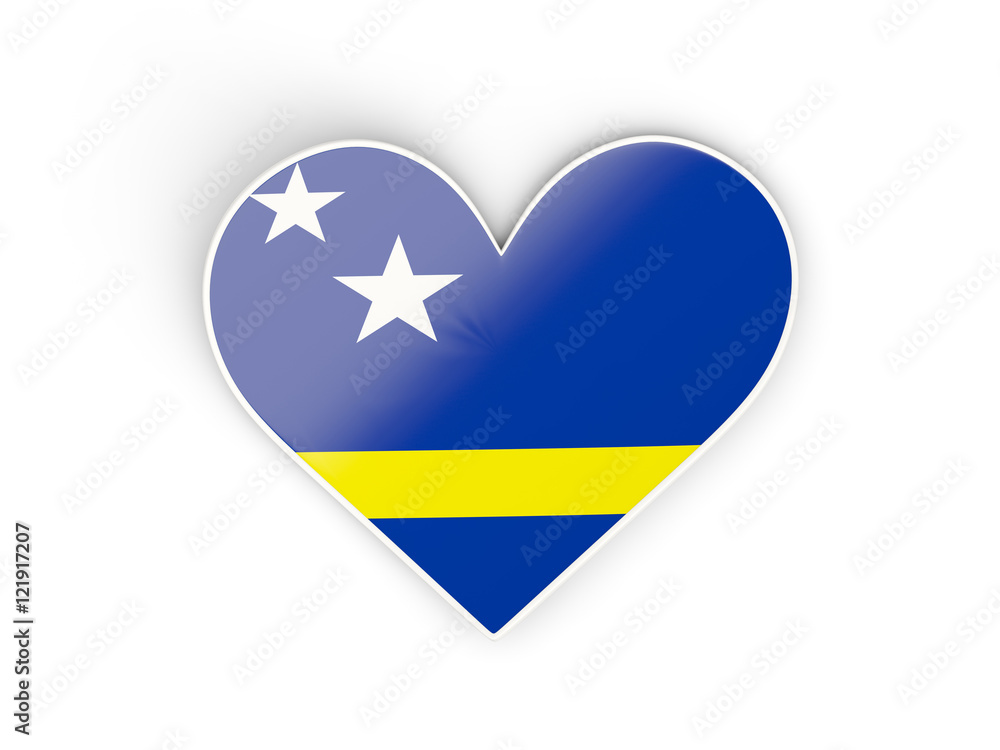 Flag of curacao, heart shaped sticker Flag of curacao, heart shaped sticker