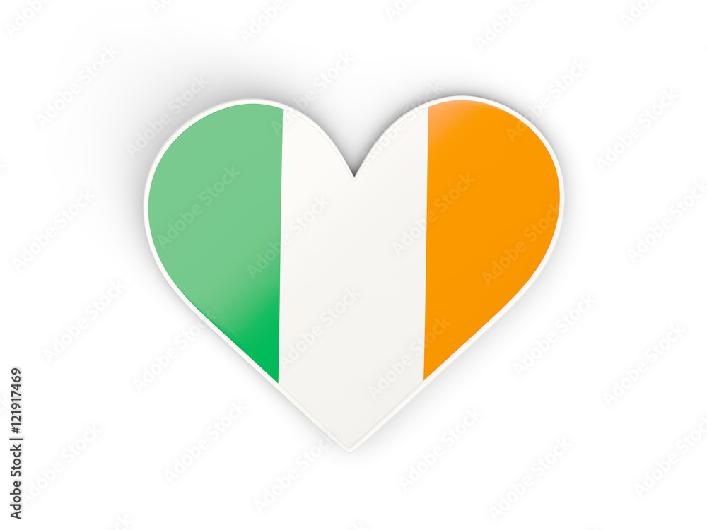 Flag of ireland, heart shaped sticker Flag of ireland, heart shaped sticker