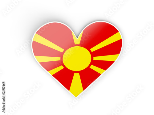 Free Download Flag of macedonia, heart shaped sticker - GFXLoad