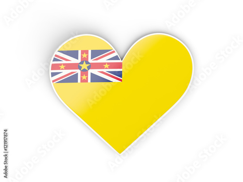 Flag of niue, heart shaped sticker Free Download Flag of niue, heart shaped sticker - GFXLoad