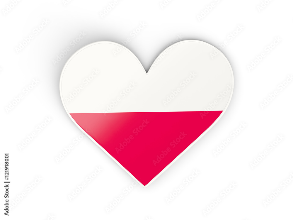 Flag of poland, heart shaped sticker Flag of poland, heart shaped sticker
