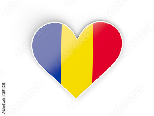 Free Download Flag of romania, heart shaped sticker - GFXLoad