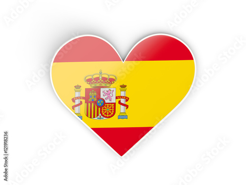 Flag of spain, heart shaped sticker Free Download Flag of spain, heart shaped sticker - GFXLoad