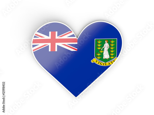 Flag of virgin islands british, heart shaped sticker