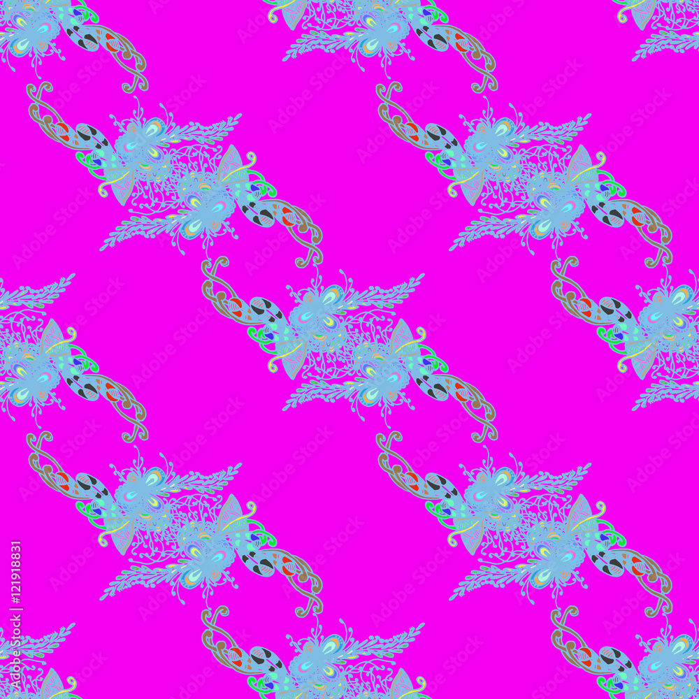 Obraz premium Abstract zentangle inspired art seamless pattern with doodle in light colors