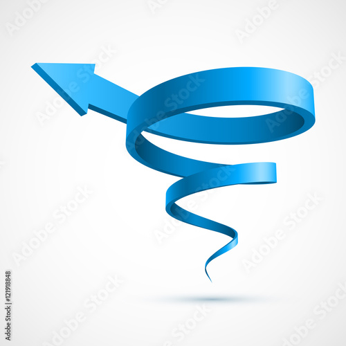 Blue spiral arrow