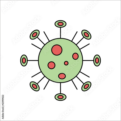 Complex Bacteria virus flat sign icon on background
