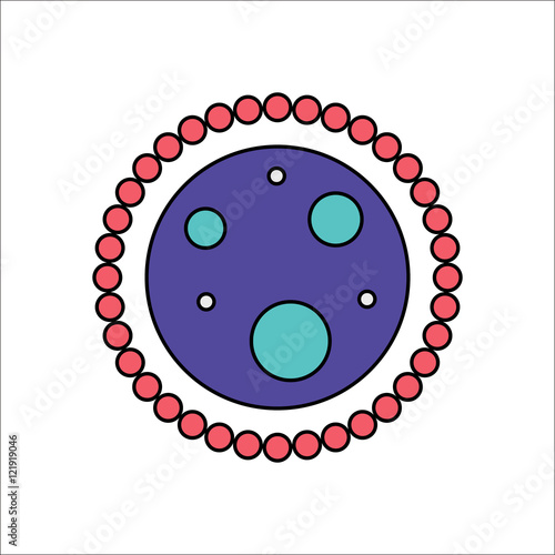 Bacteria virus flat sign icon on background
