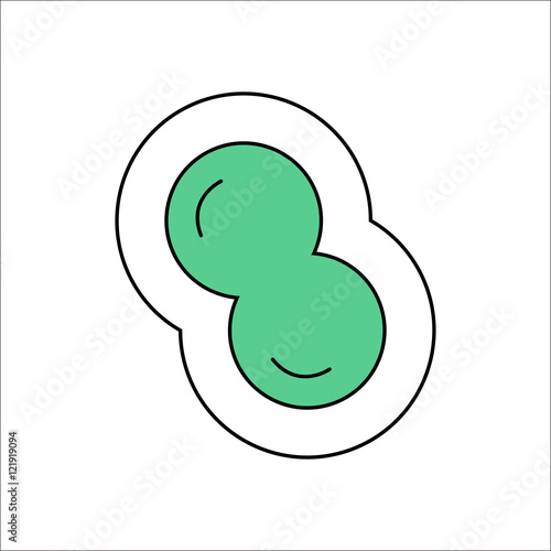 Bacteria virus flat sign icon on background