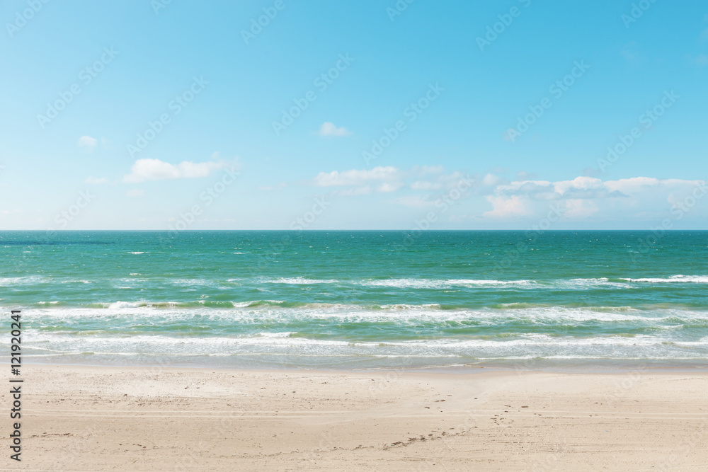 Sea landscape without people, light blue sky Sea landscape without people, light blue sky