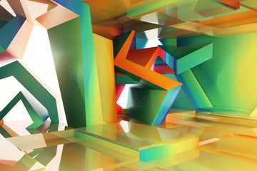 Abstract colorful interior