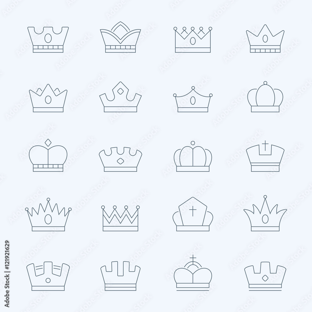 Badge Awards vector thin outline stroke icons set Badge Awards vector thin outline stroke icons set